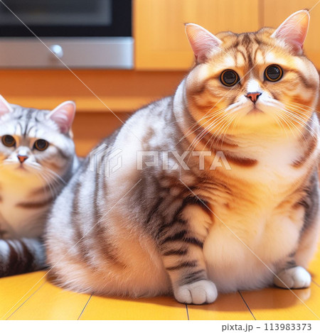 見上げる子猫 113983373