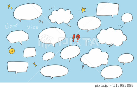 吹き出しのイラストセット 吹き出しのイラストセット 113983889