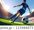 サッカーボールと少年 113984073