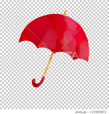 赤い傘のイラスト 113984872