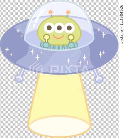 外星人騎乘 UFO 的插圖 113984926