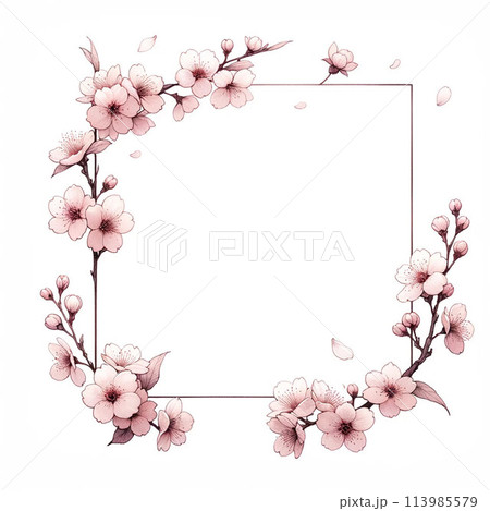 赤い桜のフレーム 【AI画像】 赤い桜のフレーム 【AI画像】 113985579