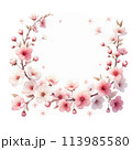 水彩で描いた桜のフレーム素材 【AI画像】 113985580