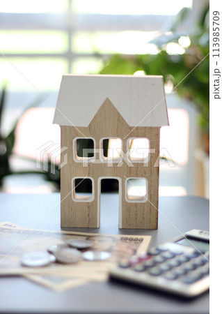 Real estate and finance concept with white piggy bank and Japanese money Real estate and finance concept with white piggy bank and Japanese money 113985709