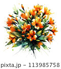 カラフルな花のブーケ 【AI画像】 113985758