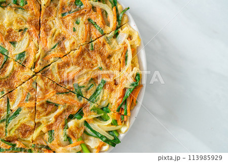 Pajeon or Korean pancake or Korean pizza 113985929