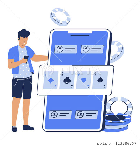 Online casino vector illustration 113986357