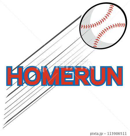 野球 ボールとHOMERUN 野球 ボールとHOMERUN 113986511