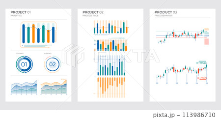 Project elements commercial charts. Modern visual vector illustration. 113986710
