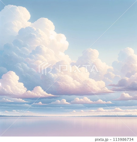 夏の入道雲のある風景 113986734