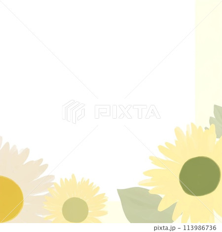 黄色いヒマワリの花のフレーム 113986736
