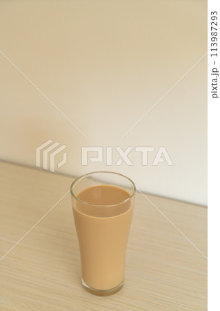 coffee latte glass with ready to drink coffee bottles 113987293