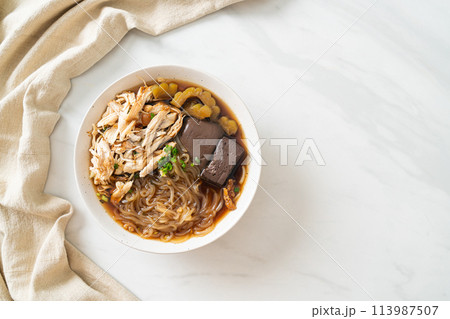 Stewed Chicken Noodle Soup Bowl Stewed Chicken Noodle Soup Bowl 113987507