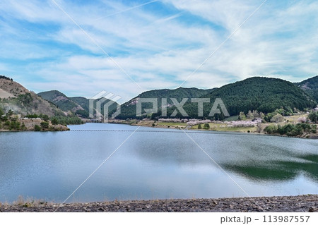 【滋賀】半円型の供水吐がある青土ダム。桜もたくさん咲き、とても美しいダム湖でした。 【滋賀】半円型の供水吐がある青土ダム。桜もたくさん咲き、とても美しいダム湖でした。 113987557