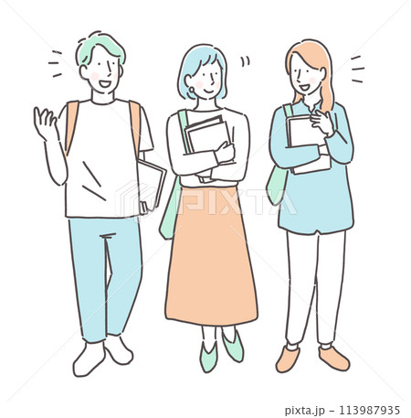 男女の大学生のイメージイラスト素材 男女の大学生のイメージイラスト素材 113987935