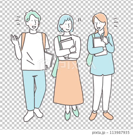男女の大学生のイメージイラスト素材 男女の大学生のイメージイラスト素材 113987935