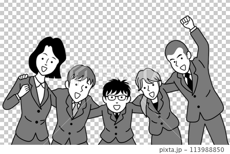 New employee putting his arm around 113988850