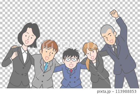 New employee putting his arm around New employee putting his arm around 113988853