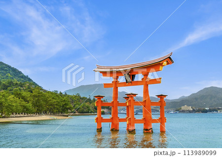 広島 嚴島神社　大鳥居 113989099
