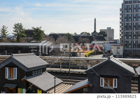 山梨県 甲府市 甲府城北より舞鶴城公園を望む 山梨県 甲府市 甲府城北より舞鶴城公園を望む 113989825