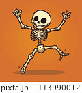 Whimsical Skeleton Playful Cartoon Dance 113990012