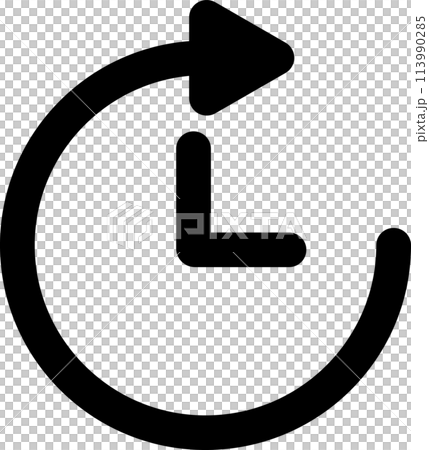 時間の巻き戻しを表す矢印のアイコン 113990285