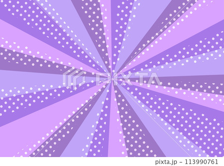 ドット柄・サンバーストの背景素材（紫） 113990761