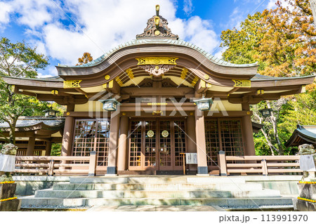 大阪府箕面市桜ヶ丘(箕面がゆずの産地)の阿比太神社(縁結びの神) 拝殿 大阪府箕面市桜ヶ丘(箕面がゆずの産地)の阿比太神社(縁結びの神) 拝殿 113991970