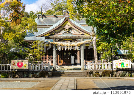 大阪府箕面市桜ヶ丘(箕面がゆずの産地)の阿比太神社(縁結びの神) 拝殿 大阪府箕面市桜ヶ丘(箕面がゆずの産地)の阿比太神社(縁結びの神) 拝殿 113991976