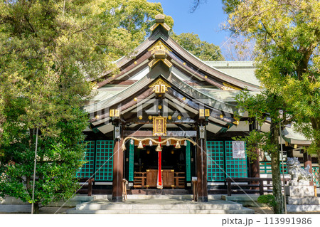 兵庫県伊丹市昆陽の東天神社（延命長寿の神）　拝殿 113991986
