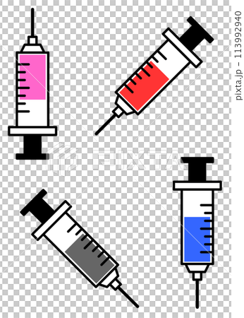 Illustration of a medical device for injecting drug medicine or liquid with a syringe Illustration of a medical device for injecting drug medicine or liquid with a syringe 113992940
