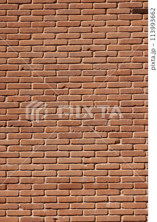 ヨーロッパの古い赤いレンガの壁面素材 113993662