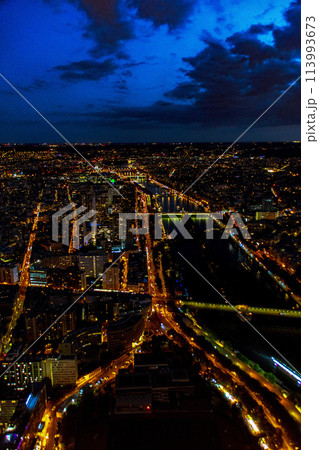 フランスのパリの風景をエッフェル塔からの景色 113993673