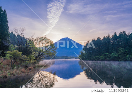 (静岡県)田貫湖 ダイヤモンド富士を待つ (静岡県)田貫湖 ダイヤモンド富士を待つ 113993841