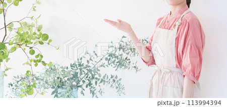 説明する女性店員 説明する女性店員 113994394