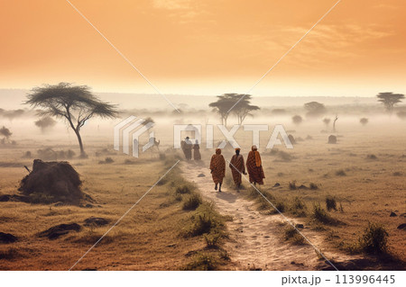 Serengeti Horizon: Majestic Tanzania Vista.Tanzanian nature. Serengeti Horizon: Majestic Tanzania Vista.Tanzanian nature. 113996445