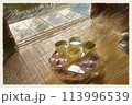 水彩画のお茶とお菓子 113996539