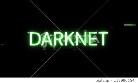 3D rendering darknet text with screen effects of technological glitches 113996554