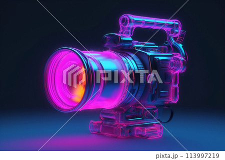Video camera with neon effect. 113997219