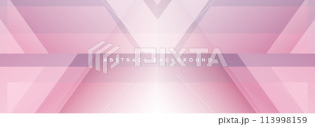 Soft pink modern abstract wide banner with geometric shapes. Pink pastel colored vector abstract background 113998159