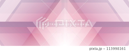 Pastel pink colored abstract background with geometric shapes. Soft pink modern abstract wide banner 113998161