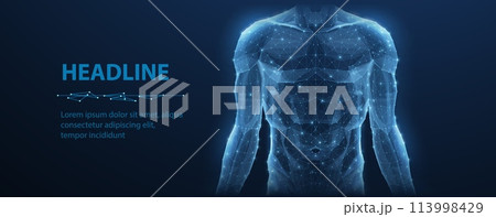 Human body. Abstract vector. Human anatomy, Digital technology, Medical science. Human body. Abstract vector. Human anatomy, Digital technology, Medical science. 113998429