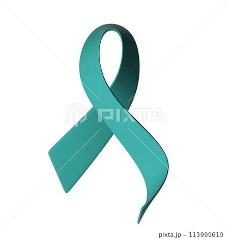 3d Ovarian Cancer Awareness Month Teal Color Ribbon Ovarian Cancer, Polycystic Ovary Syndrome, Post Traumatic Stress Disorder, Obsessive Compulsive Disorder for poster 113999610