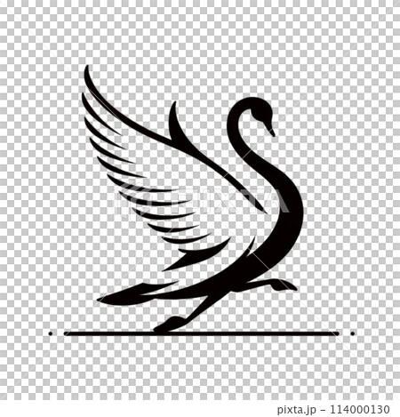 圖標 向前邁出一步 天鵝剪影 剝離藝術 生成人工智慧 114000130