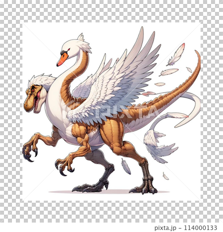 白鳥龍 看起來像是在殺死怪物的插圖 生成 AI 114000133