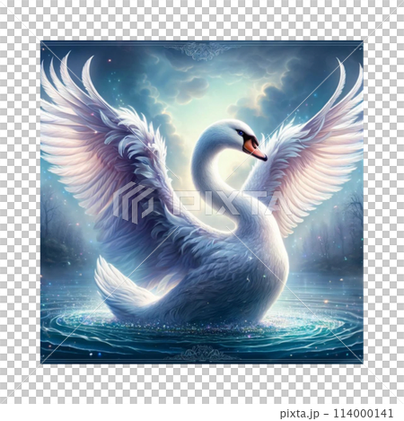 祝福天鵝張開翅膀的天鵝像天使一樣美麗有力插畫生成AI 祝福天鵝張開翅膀的天鵝像天使一樣美麗有力插畫生成AI 114000141