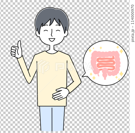 Illustration of a young man with a good stomach Illustration of a young man with a good stomach 114000970