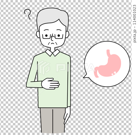 一位患有良性胃息肉且無症狀的老年婦女的插圖 114001023