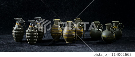 アメリカ軍の手榴弾M26レモン Mk2パイナップル M67アップル U.S.hand grenade 114001662