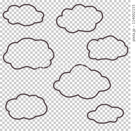 雲の形の可愛くてシンプルなフレームセット 114002155